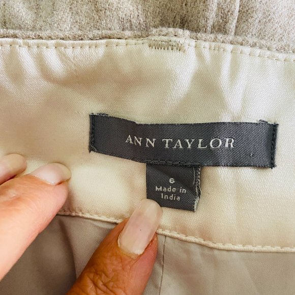 Ann Taylor Beige Neutral Wide Leg Wool Pants Sz 6 - Picture 8 of 12
